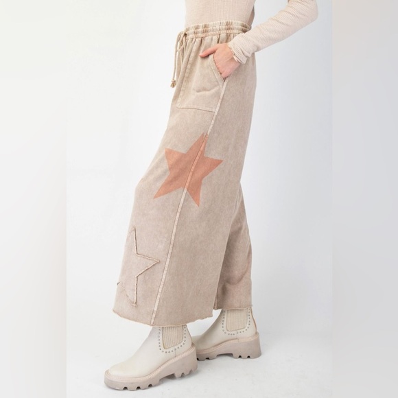 easel Pants - 1 small left! ✨ Easel “Starry Daydream Pants” | Latte